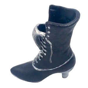 Miniature Black Witch Boot Figurine Decor